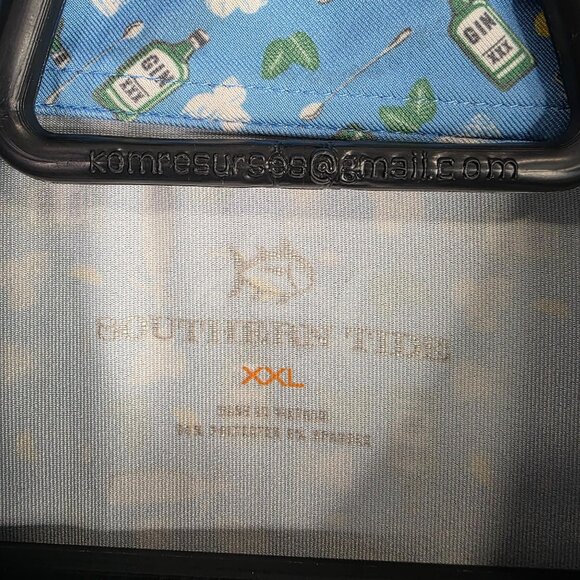 Mens Southern Tides Blue Gin Polo Shirt Short Sleeve Polyester Stretch Size XXL - Picture 3 of 9